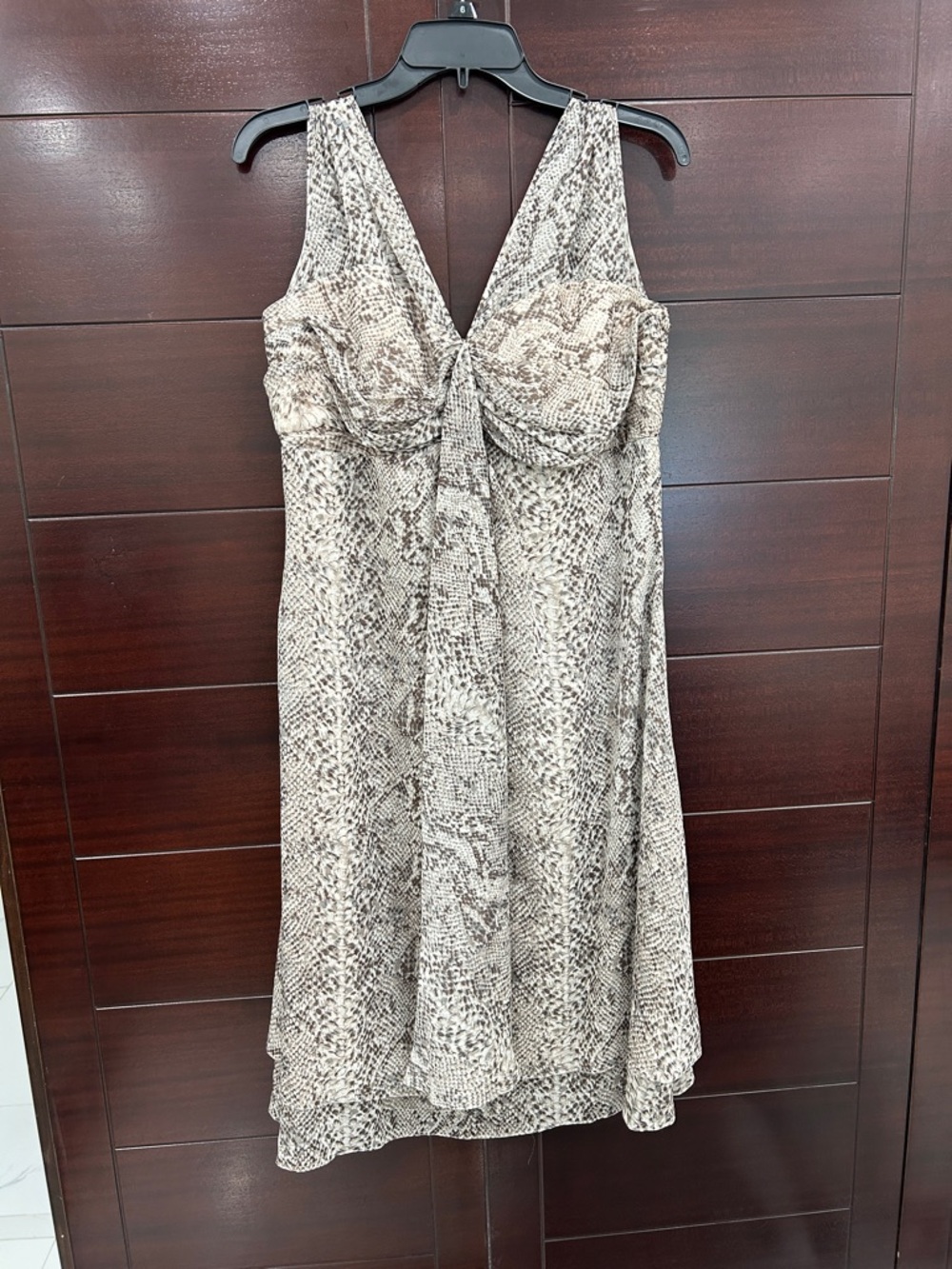 Silk chiffon Snake-Print V-Neck Dress, never worn